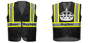 Custom Black Safety Vest Reflective High Visibility with Pockets