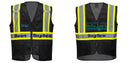 Custom Black Safety Vest Reflective High Visibility with Pockets