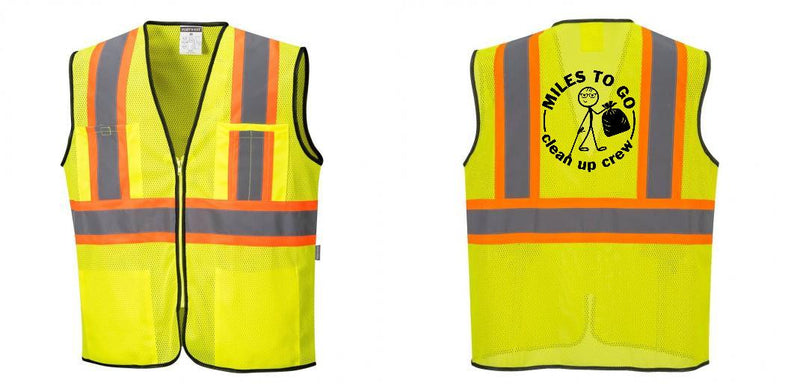 Custom Yellow Mesh Class 2 Reflective Safety Vest with Pockets