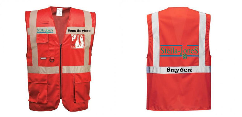 Custom RED Professional Executive Style Safety Vest