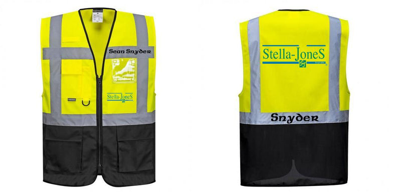 Custom Warsaw Yellow and Black Professional Style Safety Vest
