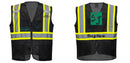 Custom Black Safety Vest Reflective High Visibility with Pockets