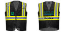 Custom Black Safety Vest Reflective High Visibility with Pockets