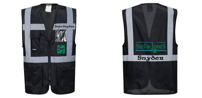 Custom Black Professional Executive Style Safety Vest
