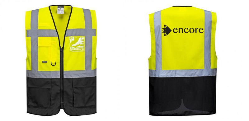 Custom Warsaw Yellow and Black Professional Style Safety Vest
