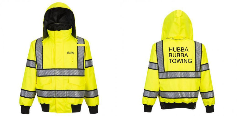 Custom Hi Vis Reversible Bomber Jacket with Reflective Segmented Tape