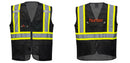 Custom Black Safety Vest Reflective High Visibility with Pockets