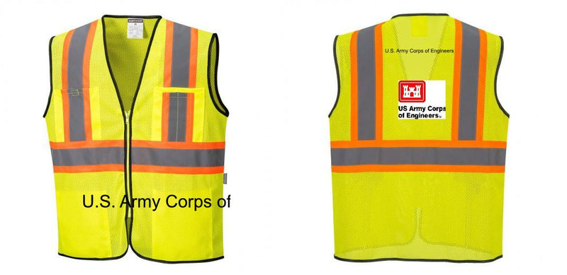Custom Yellow Mesh Class 2 Reflective Safety Vest with Pockets
