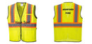 Custom Yellow Mesh Class 2 Reflective Safety Vest with Pockets