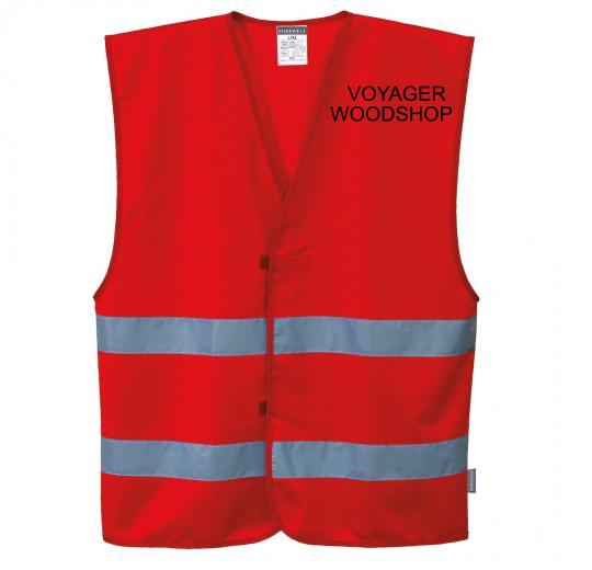 Custom Red Safety Vest Reflective Hi Vis Work and Event Style