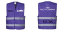 Custom PURPLE Work and Event Style Safety Reflective Vest