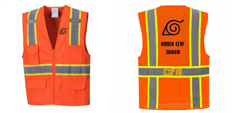 Custom Orange Class 2 Safety Vest with Cooling Mesh Back