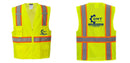 Custom Yellow Class 2 Safety Vest with Cooling Mesh Back