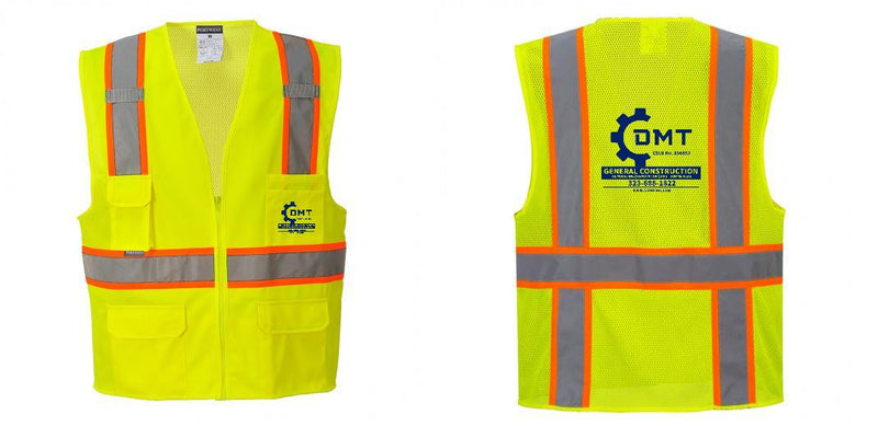 Custom Yellow Class 2 Safety Vest with Cooling Mesh Back