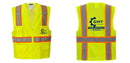 Custom Yellow Class 2 Safety Vest with Cooling Mesh Back