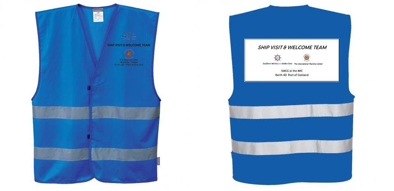 Custom ROYAL BLUE Safety Vest Reflective Hi Vis Work and Event Style Vest