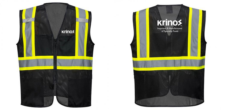 Custom Black Safety Vest Reflective High Visibility with Pockets