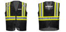 Custom Black Safety Vest Reflective High Visibility with Pockets