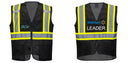 Custom Black Safety Vest Reflective High Visibility with Pockets