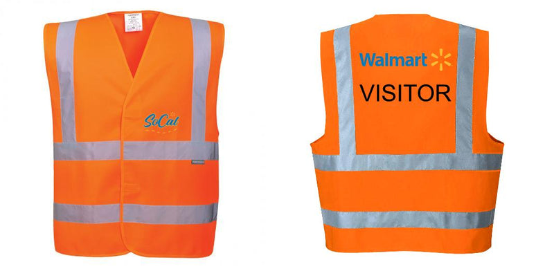 Custom Hi-Vis ORANGE Class 2 Reflective Safety Vest