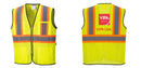 Custom Yellow Mesh Class 2 Reflective Safety Vest with Pockets