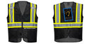 Custom Black Safety Vest Reflective High Visibility with Pockets