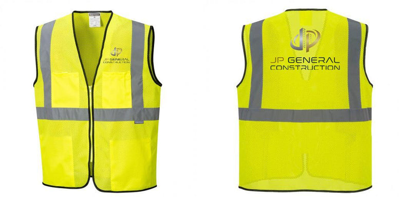 Custom Lightweight High Visibility Yellow Tampa Mesh Vest