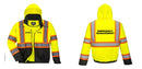 Custom High Visibility Class 3 Yellow/Black Winter Bomber Jacket