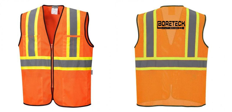 Custom Yellow Mesh Class 2 Reflective Safety Vest with Pockets