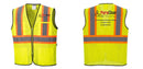 Custom Yellow Mesh Class 2 Reflective Safety Vest with Pockets