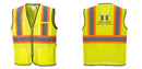 Custom Yellow Mesh Class 2 Reflective Safety Vest with Pockets