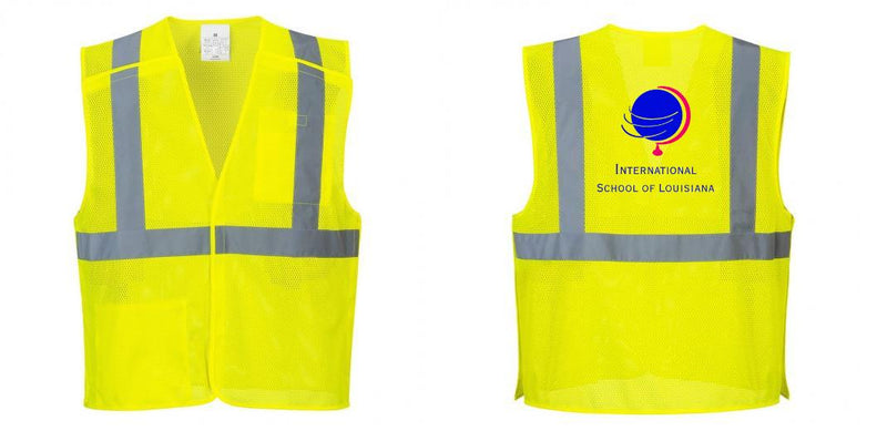 Custom Breakaway Class 2 Yellow Safety Vest Hi-Vis Reflective Breathable Mesh