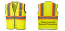 Custom Yellow Mesh Class 2 Reflective Safety Vest with Pockets