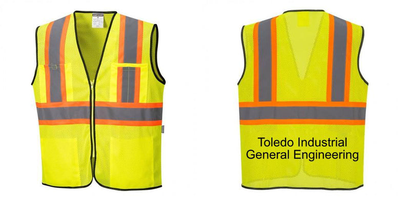 Custom Yellow Mesh Class 2 Reflective Safety Vest with Pockets