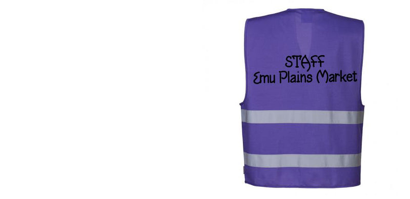 Custom PURPLE Work and Event Style Safety Reflective Vest