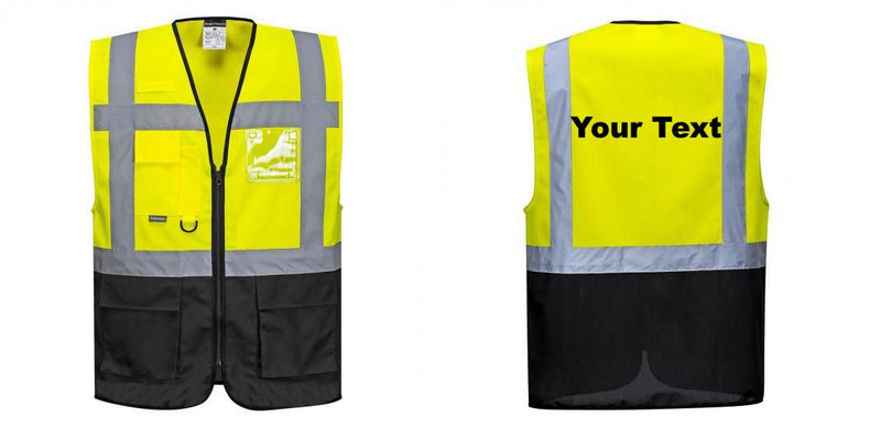 Custom Warsaw Yellow and Black Professional Style Safety Vest