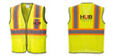 Custom Yellow Mesh Class 2 Reflective Safety Vest with Pockets