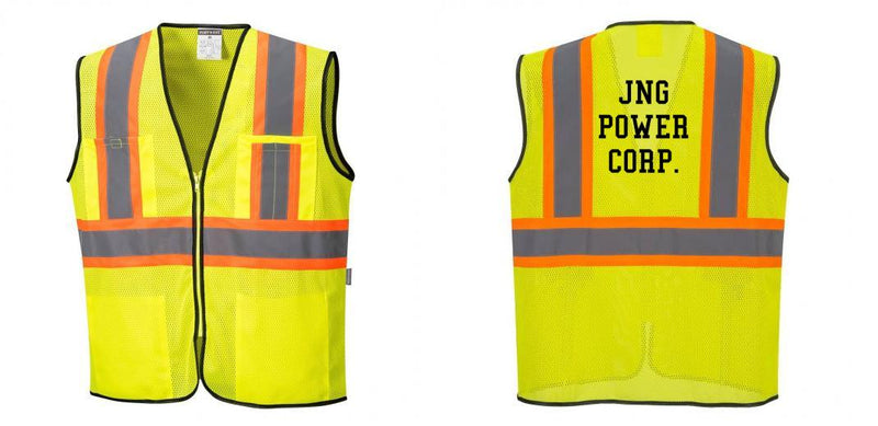 Custom Yellow Mesh Class 2 Reflective Safety Vest with Pockets