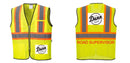 Custom Yellow Mesh Class 2 Reflective Safety Vest with Pockets