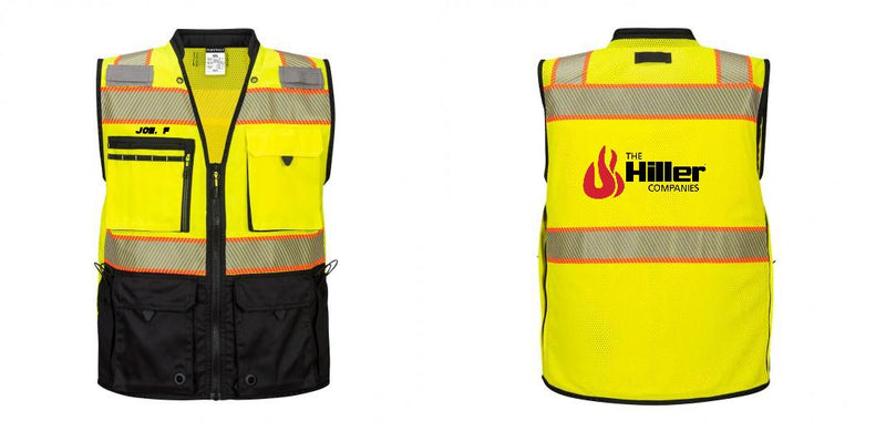 Custom Premium Two-toned Surveyor Safety Vest with Segmented Tape