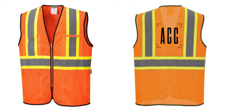Custom Yellow Mesh Class 2 Reflective Safety Vest with Pockets