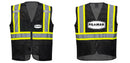 Custom Black Safety Vest Reflective High Visibility with Pockets