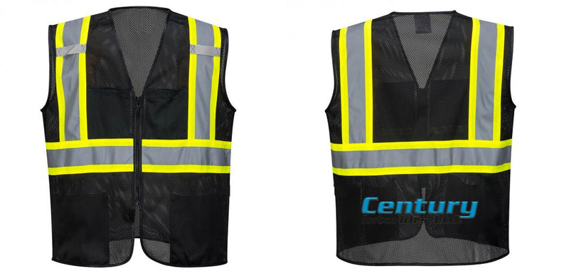 Custom Black Safety Vest Reflective High Visibility with Pockets