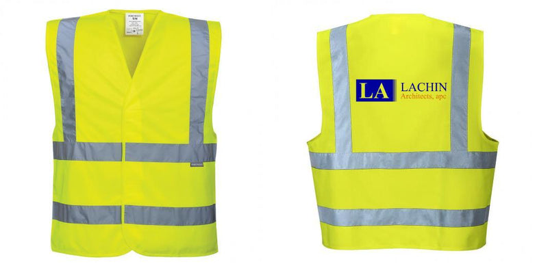 Custom Logo Reflective Yellow Safety Vest - ANSI Class 2