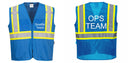 Custom Royal Blue Safety Vest Reflective High Visibility with Pockets