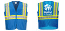 Custom Royal Blue Safety Vest Reflective High Visibility with Pockets