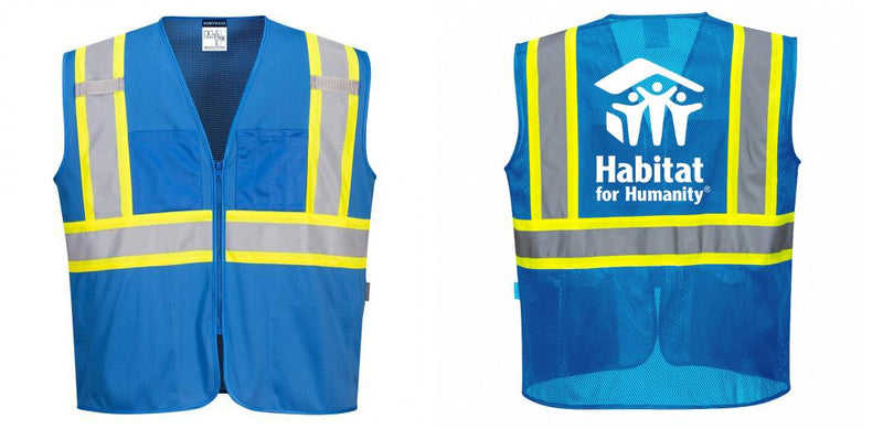 Custom Royal Blue Safety Vest Reflective High Visibility with Pockets