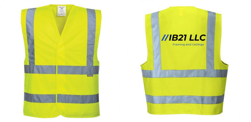 Custom Logo Reflective Yellow Safety Vest - ANSI Class 2