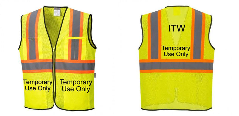 Custom Yellow Mesh Class 2 Reflective Safety Vest with Pockets