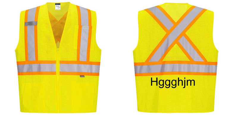 Custom X-Back YELLOW Mesh Contrast Tape Vest